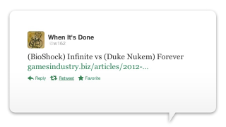 Illustration for article titled Twitter Is Pretty Sure Bioshock Infinite Has Become Duke Nukem Forever